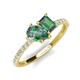 5 - Zahara 9x6 mm Pear and 7x5 mm Emerald Cut Lab Created Alexandrite 2 Stone Duo Ring 