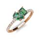 5 - Zahara 9x6 mm Pear and 7x5 mm Emerald Cut Lab Created Alexandrite 2 Stone Duo Ring 