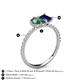 6 - Zahara 9x6 mm Pear Lab Created Alexandrite and 7x5 mm Emerald Cut Lab Created Blue Sapphire 2 Stone Duo Ring 