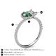 6 - Zahara 9x6 mm Pear Lab Created Alexandrite and 7x5 mm Emerald Cut Forever Brilliant Moissanite 2 Stone Duo Ring 