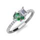 5 - Zahara 9x6 mm Pear Lab Created Alexandrite and 7x5 mm Emerald Cut White Sapphire 2 Stone Duo Ring 