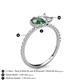 6 - Zahara 9x6 mm Pear Lab Created Alexandrite and 7x5 mm Emerald Cut White Sapphire 2 Stone Duo Ring 