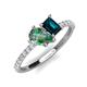 5 - Zahara 9x6 mm Pear Lab Created Alexandrite and 7x5 mm Emerald Cut London Blue Topaz 2 Stone Duo Ring 