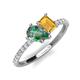 5 - Zahara 9x6 mm Pear Lab Created Alexandrite and 7x5 mm Emerald Cut Citrine 2 Stone Duo Ring 