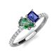 5 - Zahara 9x6 mm Pear Lab Created Alexandrite and 7x5 mm Emerald Cut Iolite 2 Stone Duo Ring 