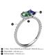 6 - Zahara 9x6 mm Pear Lab Created Alexandrite and 7x5 mm Emerald Cut Iolite 2 Stone Duo Ring 