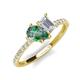 5 - Zahara 9x6 mm Pear Lab Created Alexandrite and 7x5 mm Emerald Cut White Sapphire 2 Stone Duo Ring 