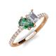 5 - Zahara 9x6 mm Pear Lab Created Alexandrite and 7x5 mm Emerald Cut White Sapphire 2 Stone Duo Ring 