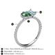 6 - Zahara 9x6 mm Pear Lab Created Alexandrite and 7x5 mm Emerald Cut Aquamarine 2 Stone Duo Ring 