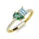 5 - Zahara 9x6 mm Pear Lab Created Alexandrite and 7x5 mm Emerald Cut Aquamarine 2 Stone Duo Ring 