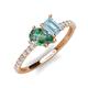 5 - Zahara 9x6 mm Pear Lab Created Alexandrite and 7x5 mm Emerald Cut Aquamarine 2 Stone Duo Ring 