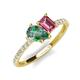 5 - Zahara 9x6 mm Pear Lab Created Alexandrite and 7x5 mm Emerald Cut Pink Tourmaline 2 Stone Duo Ring 