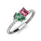 5 - Zahara 9x6 mm Pear Lab Created Alexandrite and 7x5 mm Emerald Cut Pink Tourmaline 2 Stone Duo Ring 