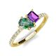 5 - Zahara 9x6 mm Pear Lab Created Alexandrite and 7x5 mm Emerald Cut Amethyst 2 Stone Duo Ring 
