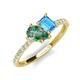 5 - Zahara 9x6 mm Pear Lab Created Alexandrite and 7x5 mm Emerald Cut Blue Topaz 2 Stone Duo Ring 