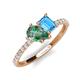 5 - Zahara 9x6 mm Pear Lab Created Alexandrite and 7x5 mm Emerald Cut Blue Topaz 2 Stone Duo Ring 