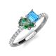 5 - Zahara 9x6 mm Pear Lab Created Alexandrite and 7x5 mm Emerald Cut Blue Topaz 2 Stone Duo Ring 