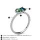 6 - Zahara 9x6 mm Pear Lab Created Alexandrite and 7x5 mm Emerald Cut London Blue Topaz 2 Stone Duo Ring 