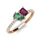 5 - Zahara 9x6 mm Pear Lab Created Alexandrite and 7x5 mm Emerald Cut Rhodolite Garnet 2 Stone Duo Ring 
