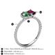 6 - Zahara 9x6 mm Pear Lab Created Alexandrite and 7x5 mm Emerald Cut Rhodolite Garnet 2 Stone Duo Ring 