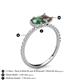 6 - Zahara 9x6 mm Pear Lab Created Alexandrite and 7x5 mm Emerald Cut Smoky Quartz 2 Stone Duo Ring 