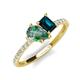 5 - Zahara 9x6 mm Pear Lab Created Alexandrite and 7x5 mm Emerald Cut London Blue Topaz 2 Stone Duo Ring 