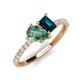 5 - Zahara 9x6 mm Pear Lab Created Alexandrite and 7x5 mm Emerald Cut London Blue Topaz 2 Stone Duo Ring 