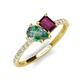 5 - Zahara 9x6 mm Pear Lab Created Alexandrite and 7x5 mm Emerald Cut Rhodolite Garnet 2 Stone Duo Ring 