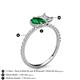 6 - Zahara 9x7 mm Pear Emerald and 7x5 mm IGI Certified Emerald Cut Lab Grown Diamond 2 Stone Duo Ring 