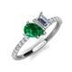 5 - Zahara 9x7 mm Pear Emerald and 7x5 mm Emerald Cut Forever One Moissanite 2 Stone Duo Ring 