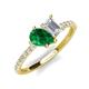 5 - Zahara 9x7 mm Pear Emerald and 7x5 mm Emerald Cut White Sapphire 2 Stone Duo Ring 