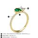 6 - Zahara 9x7 mm Pear Emerald and 7x5 mm Emerald Cut White Sapphire 2 Stone Duo Ring 