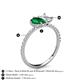 6 - Zahara 9x7 mm Pear Emerald and 7x5 mm Emerald Cut White Sapphire 2 Stone Duo Ring 