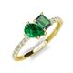 5 - Zahara 9x7 mm Pear Emerald and 7x5 mm Emerald Cut Lab Created Alexandrite 2 Stone Duo Ring 