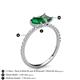 6 - Zahara 9x7 mm Pear Emerald and 7x5 mm Emerald Cut Lab Created Alexandrite 2 Stone Duo Ring 