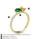 6 - Zahara 9x7 mm Pear Emerald and 7x5 mm Emerald Cut Citrine 2 Stone Duo Ring 