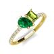 5 - Zahara 9x7 mm Pear Emerald and 7x5 mm Emerald Cut Peridot 2 Stone Duo Ring 