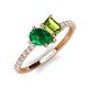 5 - Zahara 9x7 mm Pear Emerald and 7x5 mm Emerald Cut Peridot 2 Stone Duo Ring 