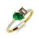 5 - Zahara 9x7 mm Pear Emerald and 7x5 mm Emerald Cut Smoky Quartz 2 Stone Duo Ring 