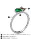 6 - Zahara 9x7 mm Pear Emerald and 7x5 mm Emerald Cut Smoky Quartz 2 Stone Duo Ring 