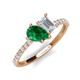 5 - Zahara 9x7 mm Pear Emerald and 7x5 mm Emerald Cut White Sapphire 2 Stone Duo Ring 