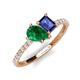 5 - Zahara 9x7 mm Pear Emerald and 7x5 mm Emerald Cut Iolite 2 Stone Duo Ring 