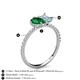 6 - Zahara 9x7 mm Pear Emerald and 7x5 mm Emerald Cut Aquamarine 2 Stone Duo Ring 