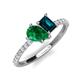 5 - Zahara 9x7 mm Pear Emerald and 7x5 mm Emerald Cut London Blue Topaz 2 Stone Duo Ring 