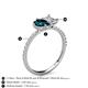 6 - Zahara 9x6 mm Pear London Blue Topaz and 7x5 mm Emerald Cut Forever Brilliant Moissanite 2 Stone Duo Ring 