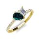 5 - Zahara 9x6 mm Pear London Blue Topaz and 7x5 mm Emerald Cut White Sapphire 2 Stone Duo Ring 