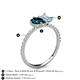 6 - Zahara 9x6 mm Pear London Blue Topaz and 7x5 mm Emerald Cut Aquamarine 2 Stone Duo Ring 