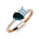 5 - Zahara 9x6 mm Pear London Blue Topaz and 7x5 mm Emerald Cut Aquamarine 2 Stone Duo Ring 