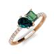 5 - Zahara 9x6 mm Pear London Blue Topaz and 7x5 mm Emerald Cut Lab Created Alexandrite 2 Stone Duo Ring 