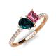 5 - Zahara 9x6 mm Pear London Blue Topaz and 7x5 mm Emerald Cut Pink Tourmaline 2 Stone Duo Ring 